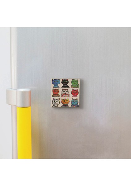 Kediler Baskılı Doğaltaş MAGNETKRG-166BUZDOLABI Süsü modelleri