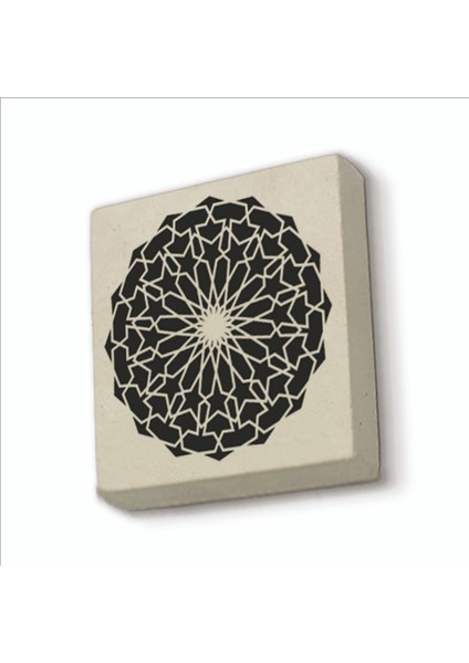 Yuvarlak Rumi Desen Baskılı Doğaltaş MAGNETKD-090BUZDOLABI Süsü