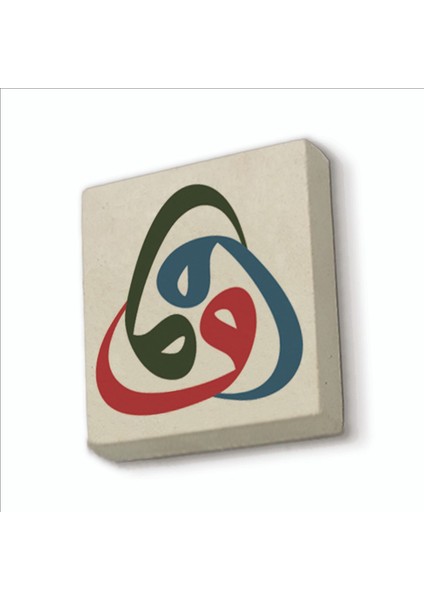 3’lü Vav Harfi Baskılı Doğaltaş MAGNETKH-183BUZDOLABI Süsü