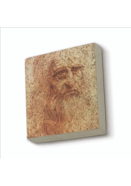 Otoportre Leonardo Da Vinci, 1512 Baskılı Doğaltaş MAGNETKRG-142BUZDOLABI Süsü