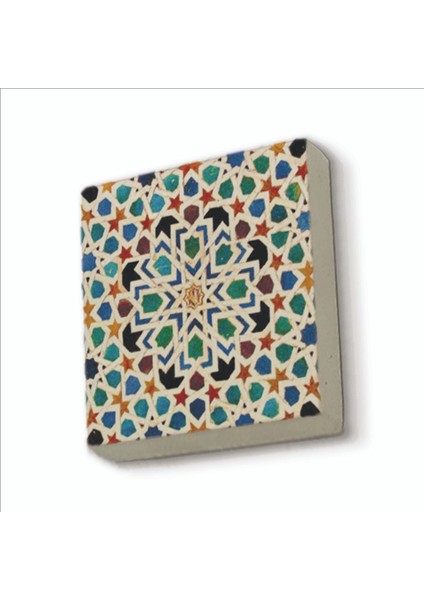 Çini Desen Baskılı Doğaltaş MAGNETKD-049BUZDOLABI Süsü