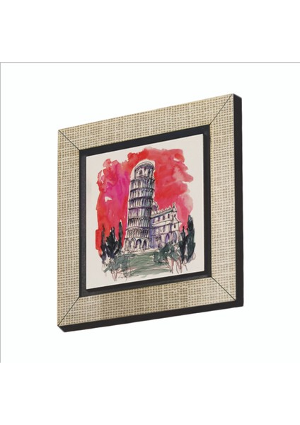 Pisa Kulesi Baskılı Mdf MAGNETKRG-051BUZDOLABI Süsü