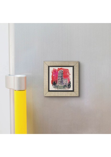 Pisa Kulesi Baskılı Mdf MAGNETKRG-051BUZDOLABI Süsü modelleri