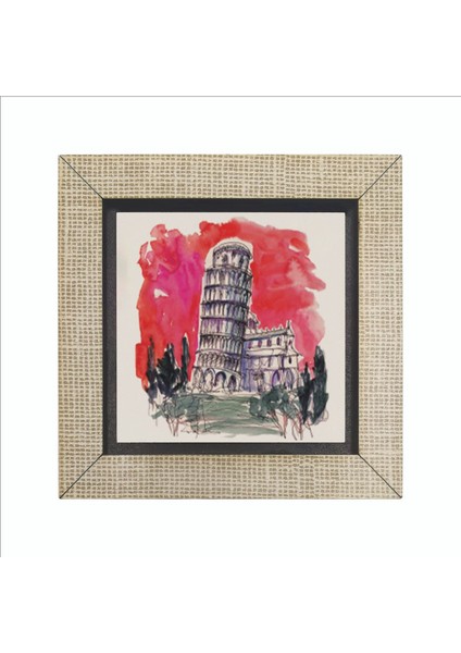 Pisa Kulesi Baskılı Mdf MAGNETKRG-051BUZDOLABI Süsü fırsatları