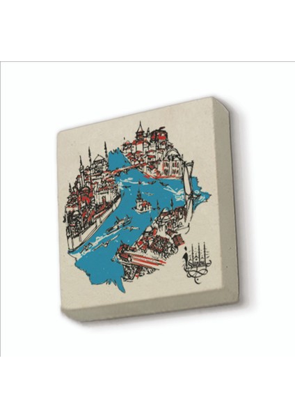 Istanbul Boğazı ve Haliç Baskılı Doğaltaş MAGNETKRT-031BUZDOLABI Süsü
