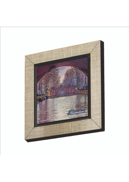 Amsterdam Görseli Baskılı Mdf MAGNETKRG-019BUZDOLABI Süsü