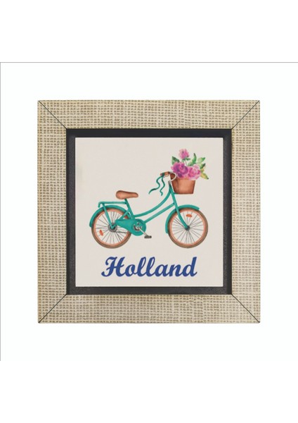 Hollanda Bisklet Görseli Baskılı Mdf MAGNETKRG-030BUZDOLABI Süsü fırsatları