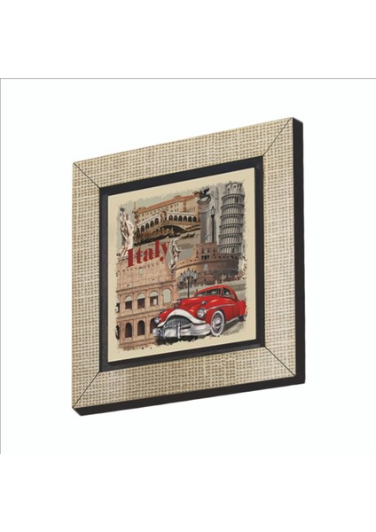 Italya Görseli Baskılı Mdf MAGNETKRG-046BUZDOLABI Süsü