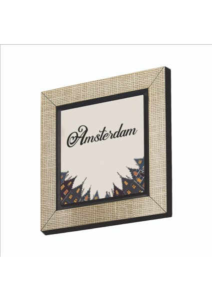 Amsterdam Görseli Baskılı Mdf MAGNETKRG-012BUZDOLABI Süsü