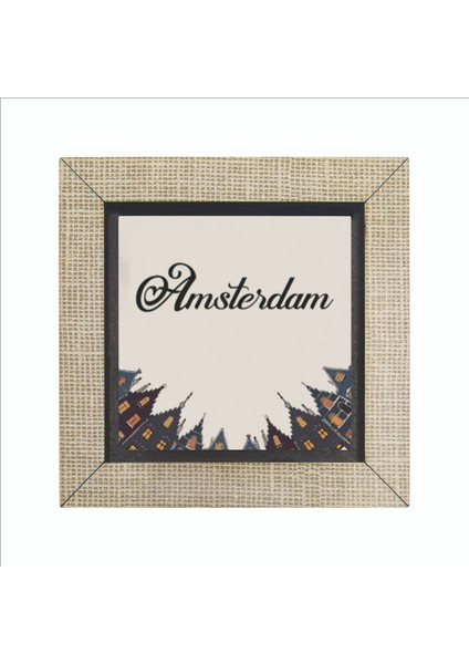 Amsterdam Görseli Baskılı Mdf MAGNETKRG-012BUZDOLABI Süsü fırsatları