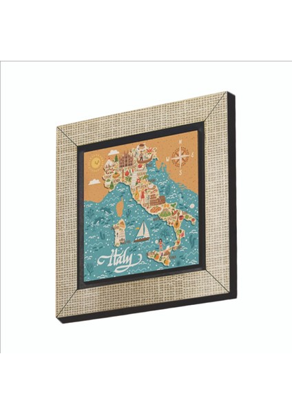 Italya Sembolleri Baskılı Mdf MAGNETKRG-052BUZDOLABI Süsü