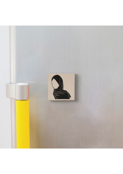 Tesettür Çizimi Baskılı Doğaltaş MAGNETKRG-091BUZDOLABI Süsü modelleri