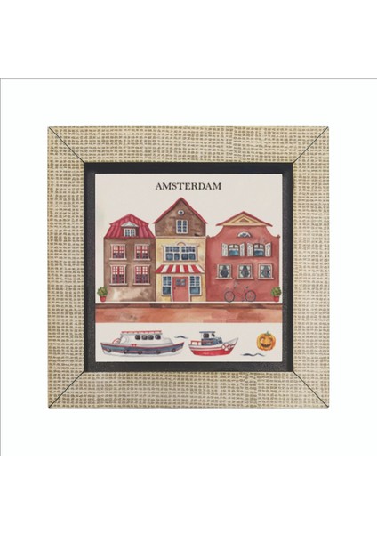 Amsterdam Görseli Baskılı Mdf MAGNETKRG-018BUZDOLABI Süsü fırsatları