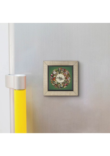 Italyan Mutfağı Sembolleri Baskılı Mdf MAGNETKRG-053BUZDOLABI Süsü modelleri