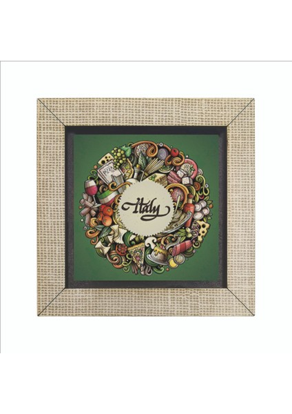 Italyan Mutfağı Sembolleri Baskılı Mdf MAGNETKRG-053BUZDOLABI Süsü fırsatları