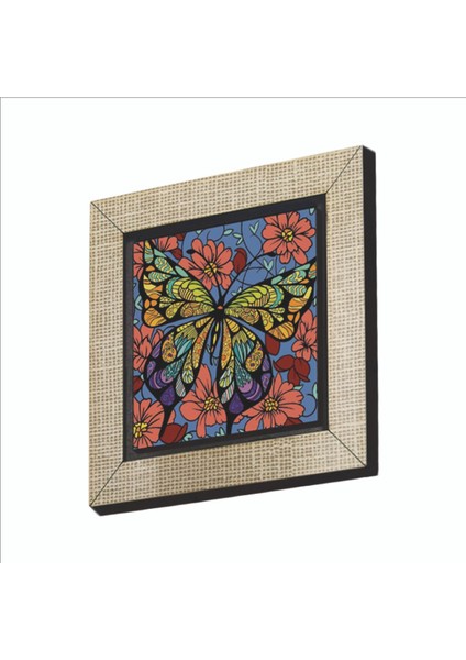 Kelebek Baskılı Mdf MAGNETKRG-152BUZDOLABI Süsü