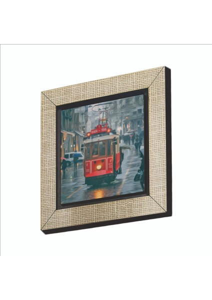 Nostaljik Tramvay Baskılı Mdf MAGNETKRT-048BUZDOLABI Süsü