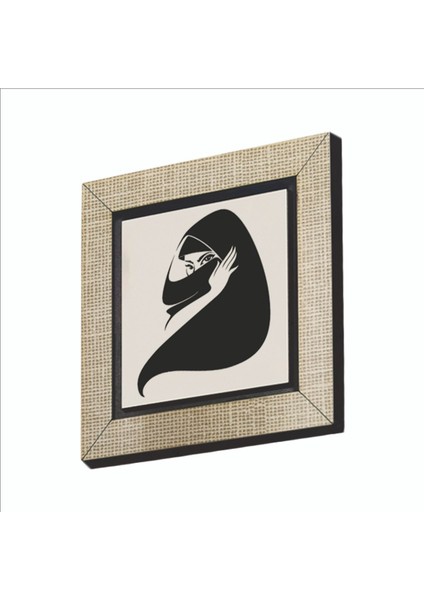 Çarşaflı Kadın Çizimi Baskılı Mdf MAGNETKRG-89BUZDOLABI Süsü