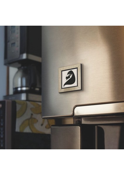 Çarşaflı Kadın Çizimi Baskılı Mdf MAGNETKRG-89BUZDOLABI Süsü fiyatları