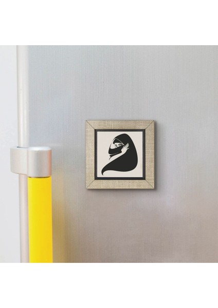 Çarşaflı Kadın Çizimi Baskılı Mdf MAGNETKRG-89BUZDOLABI Süsü modelleri