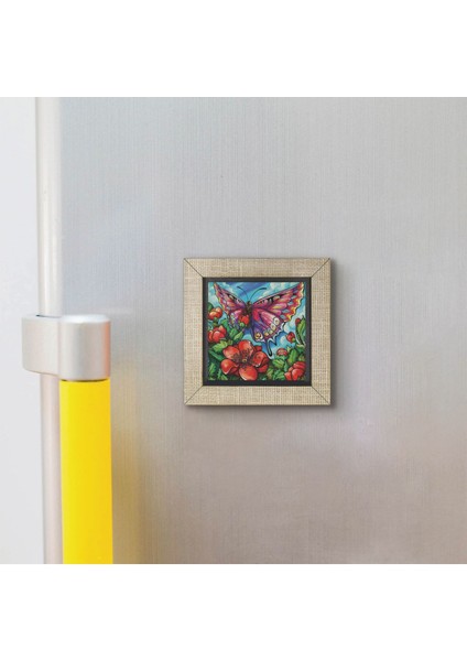 Kelebek Baskılı Mdf MAGNETKRG-153BUZDOLABI Süsü modelleri