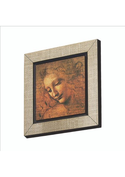 Kadın Başı Eskizi Leonardo Da Vinci, 1508 Baskılı Mdf MAGNETKRG-143BUZDOLABI Süsü