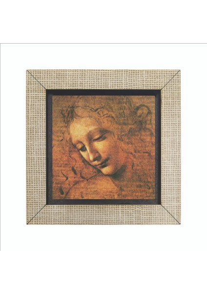 Kadın Başı Eskizi Leonardo Da Vinci, 1508 Baskılı Mdf MAGNETKRG-143BUZDOLABI Süsü fırsatları