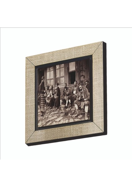 Istanbul’da Bir Kahvehane Fotoğraf, 1905 Baskılı Mdf MAGNETKRT-136BUZDOLABI Süsü