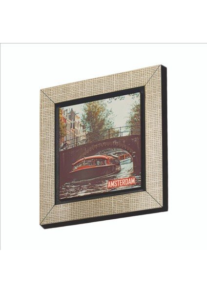 Amsterdam Görseli Baskılı Mdf MAGNETKRG-016BUZDOLABI Süsü