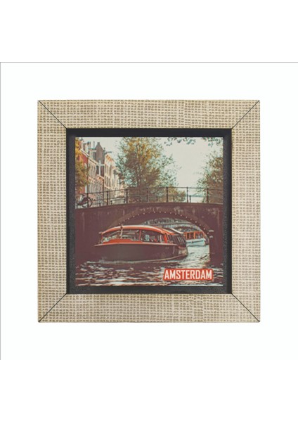 Amsterdam Görseli Baskılı Mdf MAGNETKRG-016BUZDOLABI Süsü