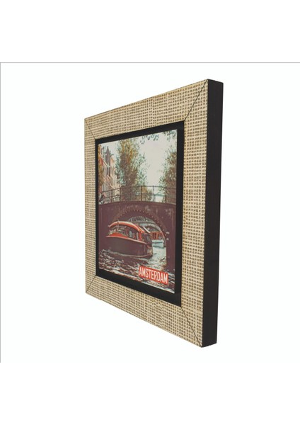 Amsterdam Görseli Baskılı Mdf MAGNETKRG-016BUZDOLABI Süsü