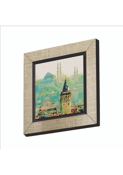 Galata Kulesi + Süleymaniye Camii Baskılı Mdf MAGNETKRT-023BUZDOLABI Süsü