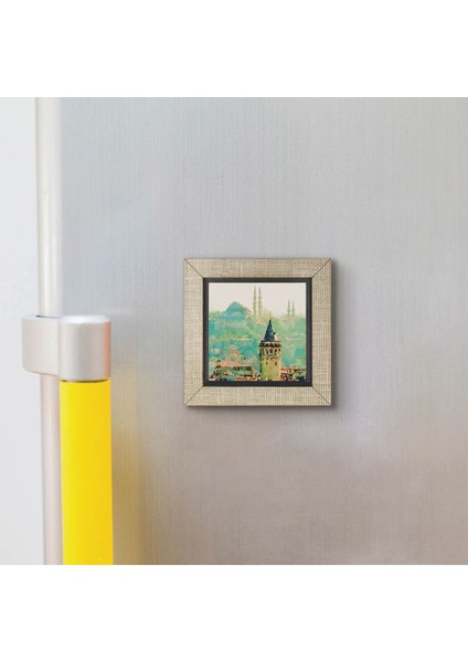 Galata Kulesi + Süleymaniye Camii Baskılı Mdf MAGNETKRT-023BUZDOLABI Süsü modelleri