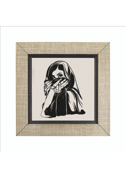 Peçeli Kadın Çizimi Baskılı Mdf MAGNETKRG-090BUZDOLABI Süsü fırsatları