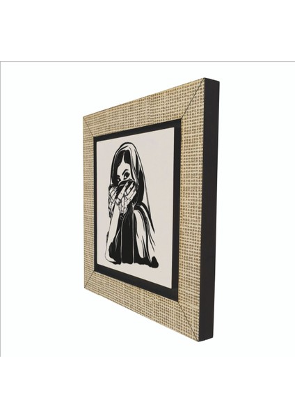 Peçeli Kadın Çizimi Baskılı Mdf MAGNETKRG-090BUZDOLABI Süsü indirimleri