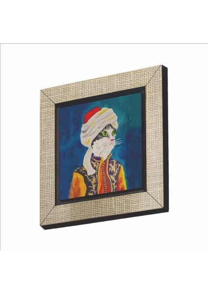 Sarıklı Osmanlı Kedisi Baskılı Mdf MAGNETKRT-067BUZDOLABI Süsü