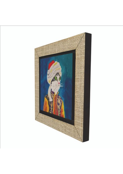 Sarıklı Osmanlı Kedisi Baskılı Mdf MAGNETKRT-067BUZDOLABI Süsü