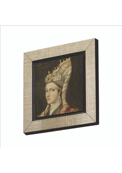Hürrem Sultan Portre Çizim, Titian Baskılı Mdf MAGNETKRT-095BUZDOLABI Süsü