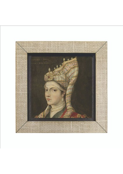 Hürrem Sultan Portre Çizim, Titian Baskılı Mdf MAGNETKRT-095BUZDOLABI Süsü