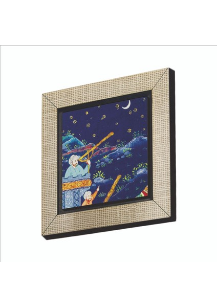 Osmanlı Müneccim Minyatürü Baskılı Mdf MAGNETKRT-121BUZDOLABI Süsü