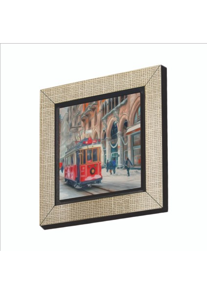 Nostaljik Tramvay Baskılı Mdf MAGNETKRT-046BUZDOLABI Süsü