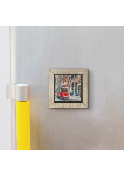 Nostaljik Tramvay Baskılı Mdf MAGNETKRT-046BUZDOLABI Süsü modelleri