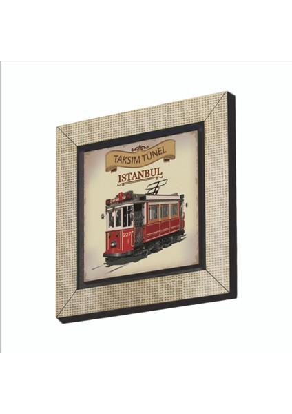 Nostaljik Tramvay Baskılı Mdf MAGNETKRT-049BUZDOLABI Süsü