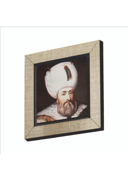 Kanuni Sultan Süleyman Portre ÇIZIM,1560’ Baskılı Mdf MAGNETKRT-092BUZDOLABI Süsü