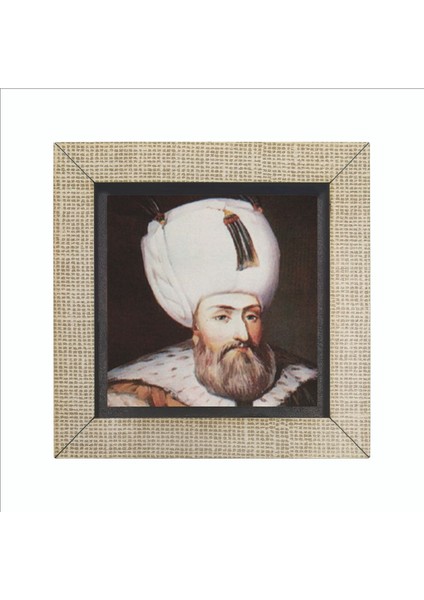 Kanuni Sultan Süleyman Portre ÇIZIM,1560’ Baskılı Mdf MAGNETKRT-092BUZDOLABI Süsü