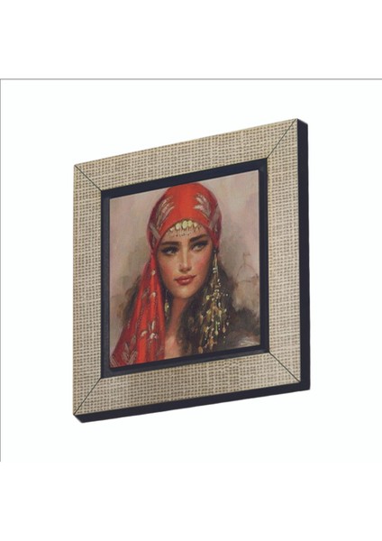 Anadolu Kadını Çizimi Baskılı Mdf MAGNETKRT-112BUZDOLABI Süsü