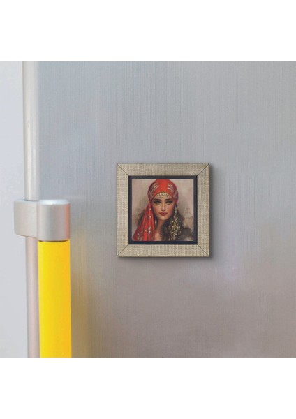 Anadolu Kadını Çizimi Baskılı Mdf MAGNETKRT-112BUZDOLABI Süsü modelleri