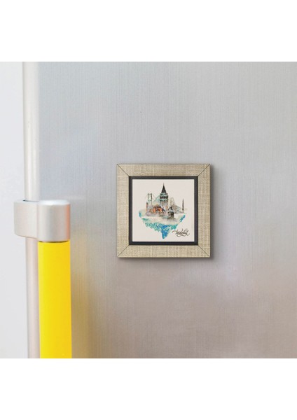 Istanbul Sembolik Yerler Baskılı Mdf MAGNETKRT-029BUZDOLABI Süsü modelleri