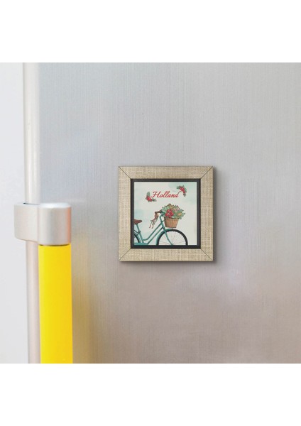 Hollanda Bisklet Görseli Baskılı Mdf MAGNETKRG-031BUZDOLABI Süsü modelleri