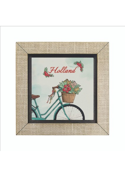 Hollanda Bisklet Görseli Baskılı Mdf MAGNETKRG-031BUZDOLABI Süsü fırsatları